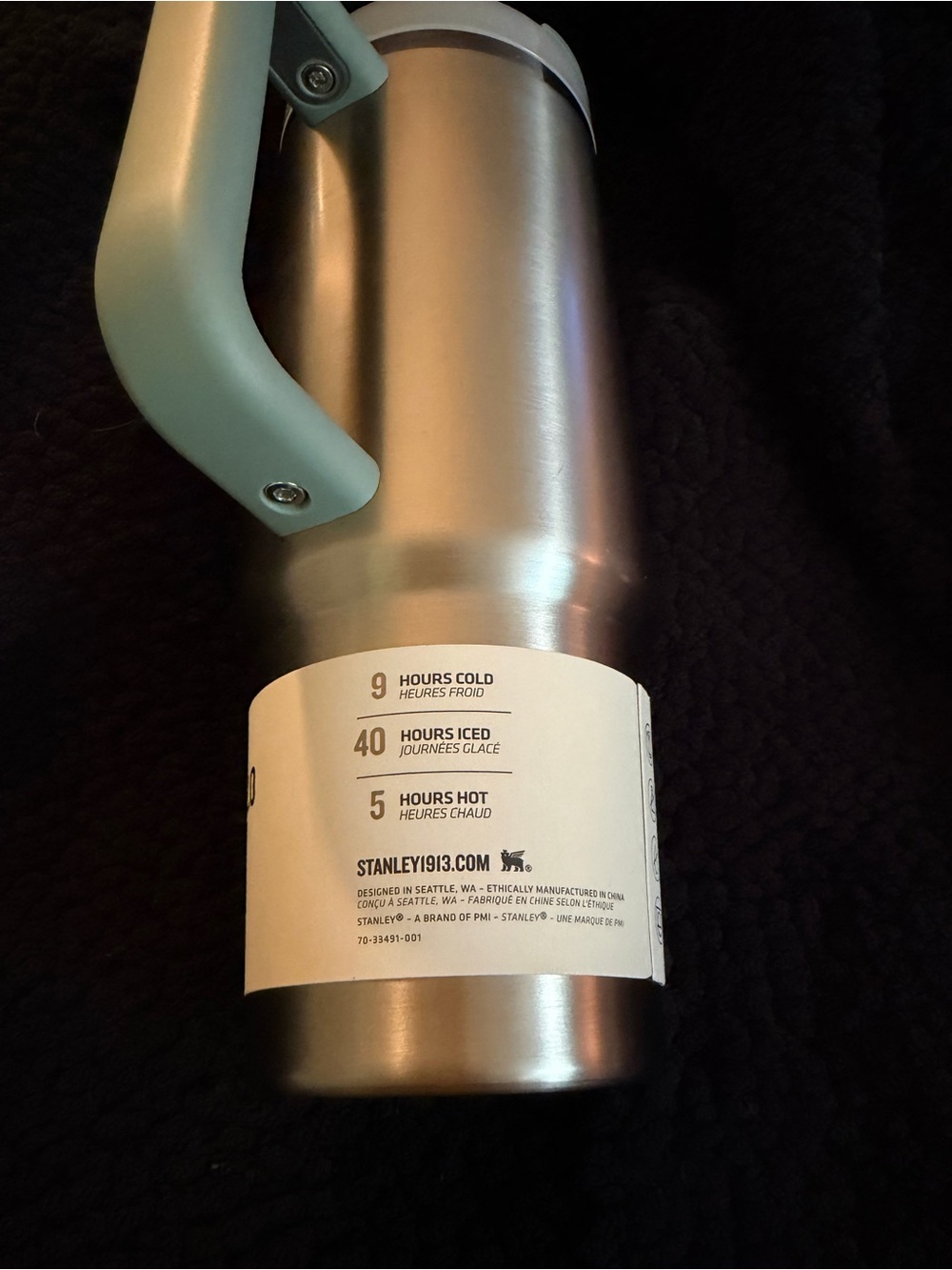 Stanley Silver Stainless Quencher Tumbler with White Label - Picture 5 of 7